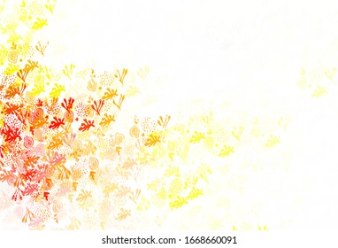 Light Yellow vector backdrop with memphis shapes. Colorful chaotic forms with gradient in modern style. Elegant design for wallpapers.