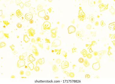 Light Yellow vector backdrop with memphis shapes. Illustration with colorful gradient shapes in abstract style. Simple design for your web site.