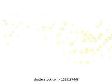 Light Yellow vector backdrop with sweet hearts. Hearts on blurred abstract background with colorful gradient. Pattern for valentine's ad, booklets.