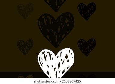 Light Yellow vector backdrop with sweet hearts. Smart illustration with gradient hearts in valentine style. Pattern for valentine's ad, booklets.
