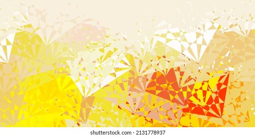 Light Yellow vector backdrop with triangles, lines. Outstanding abstract illustration with range of colorful triangles. Start design for insperarion.