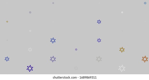 Light Yellow vector backdrop with virus symbols. Abstract illustration with biological gradient shapes. Simple design against epidemic information.