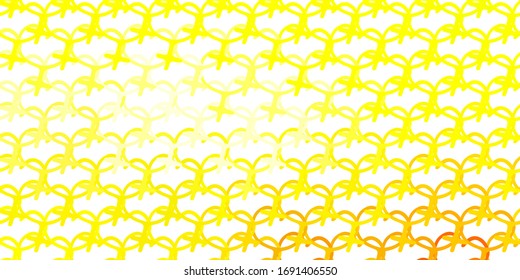 Light Yellow vector backdrop with woman's power symbols. Abstract illustration with a depiction of women's power. Design for International Women’s Day.