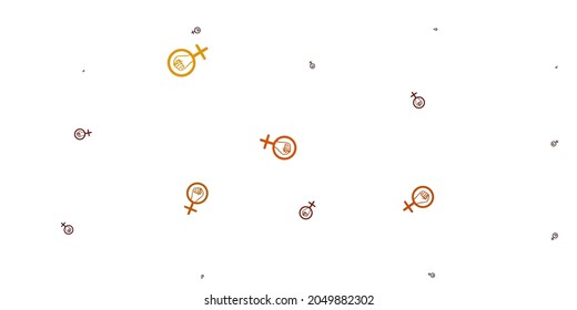 Light Yellow vector backdrop with woman's power symbols. Illustration with signs of women's strength and power. Background for International Women’s Day.