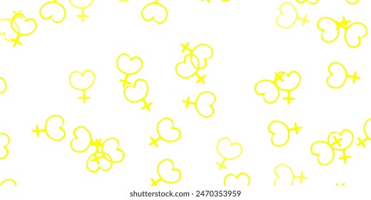Light Yellow vector backdrop with woman's power symbols. Colorful feminism symbols with a gradient in modern style. Background for International Women’s Day.
