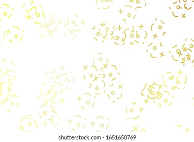Light Yellow vector background with arithmetic signs. Modern geometrical illustration with numerals. Smart design for university advert.