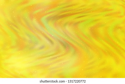 Light Yellow vector background with astronomical stars. Glitter abstract illustration with colorful cosmic stars. Pattern for futuristic ad, booklets.