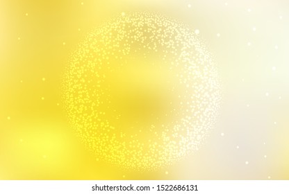 Light Yellow vector background with astronomical stars. Shining colored illustration with bright astronomical stars. Best design for your ad, poster, banner.