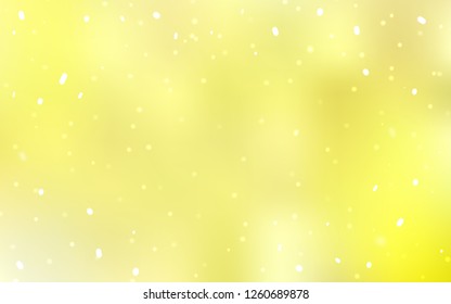 Light Yellow vector background with beautiful snowflakes. Shining colorful illustration with snow on abstract template. New year design for poster, banner.