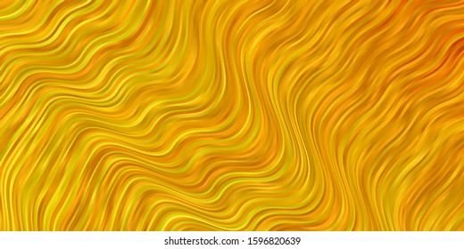 Light Yellow vector background with bent lines. Colorful geometric sample with gradient curves.  Pattern for commercials, ads.
