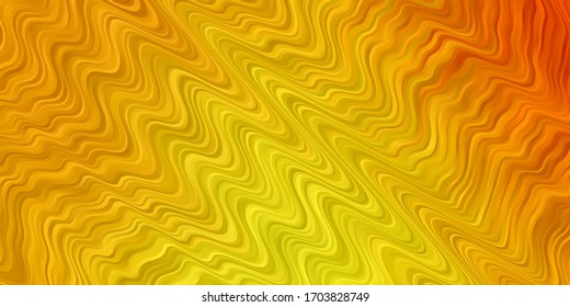 Light Yellow vector background with bent lines. Illustration in abstract style with gradient curved.  Pattern for booklets, leaflets.
