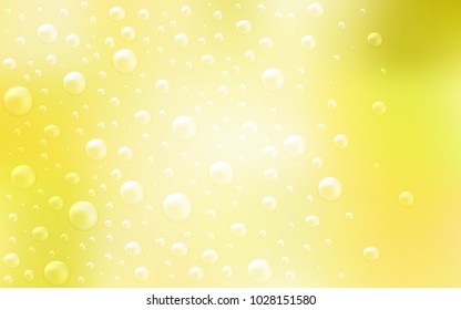 Light Yellow vector background with bubbles. Modern abstract illustration with colorful water drops. Completely new template for your brand book.