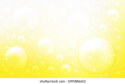Light Yellow vector background with bubbles. Beautiful colored illustration with blurred circles in nature style. The pattern can be used for ads, leaflets of liquid.