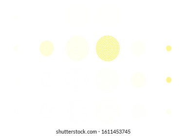 Light Yellow vector background with bubbles. Beautiful colored illustration with blurred circles in nature style. Pattern for futuristic ad, booklets.