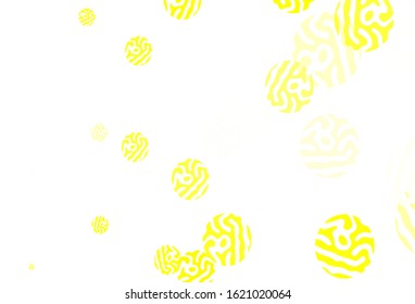 Light Yellow vector background with bubbles. Blurred decorative design in abstract style with bubbles. Design for your business advert.
