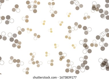 Light Yellow vector background with bubbles. Blurred bubbles on abstract background with colorful gradient. Pattern for beautiful websites.