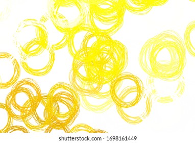 Light Yellow vector background with bubbles. Illustration with set of shining colorful abstract circles. Pattern for beautiful websites.