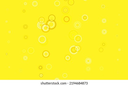 Light Yellow vector background with bubbles. Illustration with set of shining colorful abstract circles. Design for poster, banner of websites.