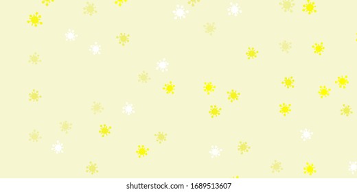 Light yellow vector background with covid-19 symbols. Abstract illustration with biological gradient shapes. Simple design against epidemic information.
