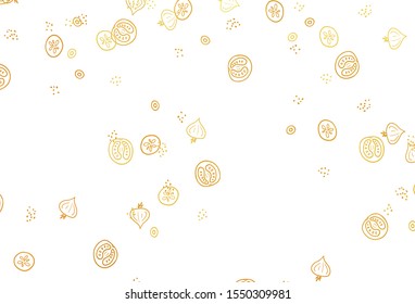 Light Yellow vector background with cuisine gourmet. Abstract background with colorful Fast Food illustrations. Doodle design for your business advert of cafes.
