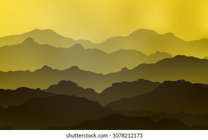 Light Yellow vector background with curved circles. Shining crooked illustration in mountain style. The template for cell phone backgrounds.