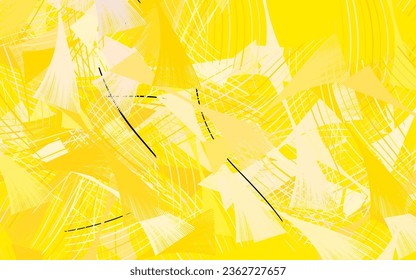Light Yellow vector background with curved lines.