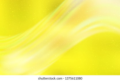 Light Yellow vector background with galaxy stars. Space stars on blurred abstract background with gradient. Template for cosmic backgrounds.