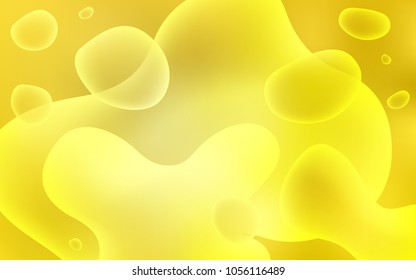 Light Yellow vector background with lava shapes. Blurred geometric sample with gradient bubbles.  Textured wave pattern for backgrounds.