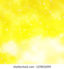Light Yellow vector background with small and big stars. Colorful illustration in abstract style with gradient stars. Best design for your ad, poster, banner.
