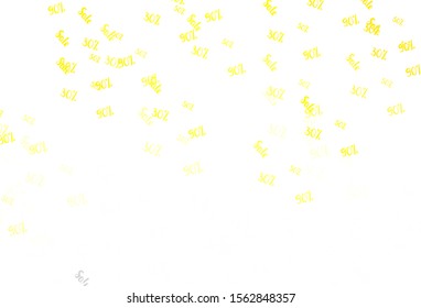 Light Yellow vector background with symbols of 30, 50, 90 % sales. Illustration with signs of sales on abstract template. Design for business ads, commercials.