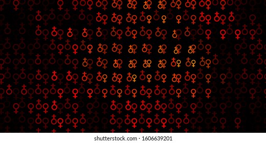 Light Yellow vector background with woman symbols. Illustration with signs of women's strength and power. Background for International Women’s Day.