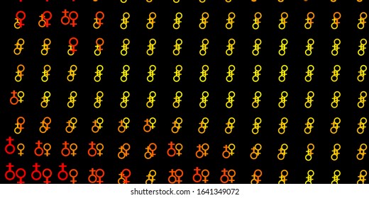 Light Yellow vector background with woman symbols. Abstract illustration with a depiction of women's power. Design for International Women’s Day.