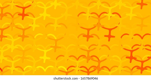 Light Yellow vector background with woman symbols. Illustration with signs of women's strength and power. Background for International Women’s Day.