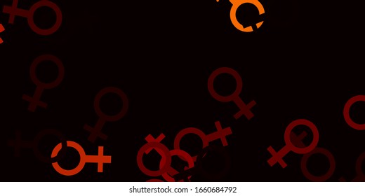 Light Yellow vector background with woman symbols. Colorful feminism symbols with a gradient in modern style. Best design to show the power of women.