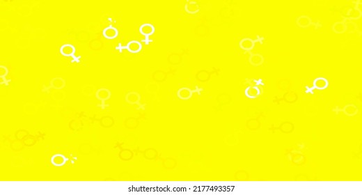 Light Yellow vector background with woman symbols. Simple design in abstract style with women’s rights activism. Background for ui designers.