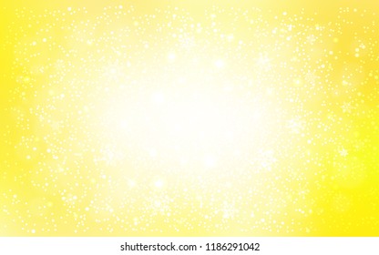Light Yellow vector background with xmas snowflakes. Shining colored illustration with snow in christmas style. New year design for your business advert.