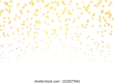 Light Yellow vector background with xmas snowflakes. Modern geometrical abstract illustration with snowflakes. Pattern for new year leaflets.
