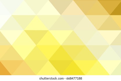 Light  Yellow vector blurry triangle background design. Geometric background in Origami style with gradient. 