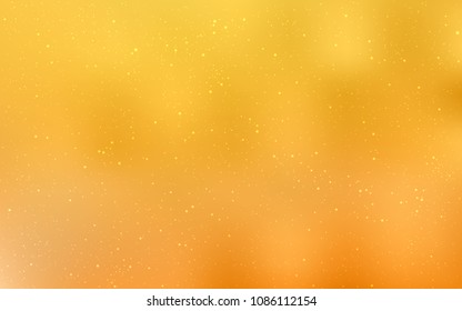 Light Yellow vector cover with astronomical stars. Blurred decorative design in simple style with galaxy stars. Template for cosmic backgrounds.