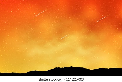 Light Yellow vector cover with astronomical stars. Space stars on blurred abstract background with gradient. Pattern for astrology websites.