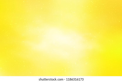 Light Yellow vector cover with astronomical stars. Shining illustration with sky stars on abstract template. Best design for your ad, poster, banner.