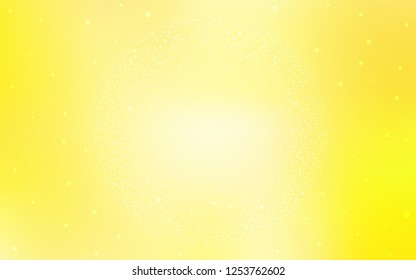 Light Yellow vector cover with astronomical stars. Blurred decorative design in simple style with galaxy stars. Template for cosmic backgrounds.