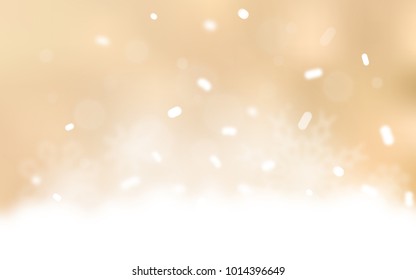 Light Yellow vector cover with beautiful snowflakes. Snow on blurred abstract background with gradient. The pattern can be used for new year leaflets.