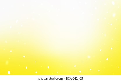Light Yellow vector cover with beautiful snowflakes. Glitter abstract illustration with crystals of ice. The template can be used as a new year background.