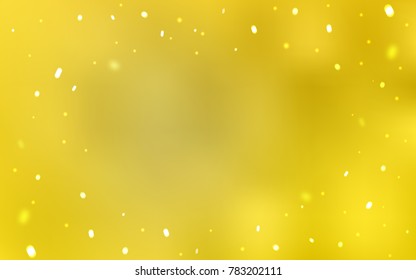 Light Yellow vector cover with beautiful snowflakes. Blurred decorative design in xmas style with snow. The template can be used as a new year background.