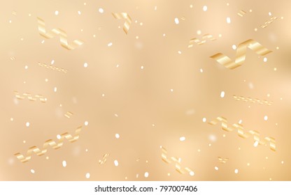 Light Yellow vector cover with happy holiday ribbons. Glitter abstract illustration with colorful confetti, ribbons. Beautiful design for your business advert of anniversary.