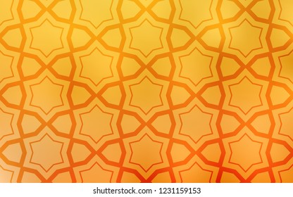 Light Yellow vector cover with small and big stars. Shining colored illustration with stars. Template for sell phone backgrounds.