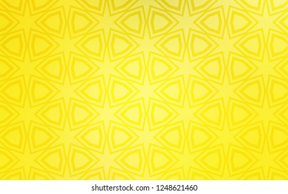 Light Yellow vector cover with small and big stars. Modern geometrical abstract illustration with stars. Template for sell phone backgrounds.