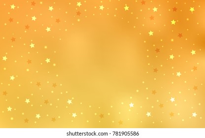 Light Yellow vector cover with small and big stars. Modern geometrical abstract illustration with stars. The pattern can be used for new year ad, booklets.