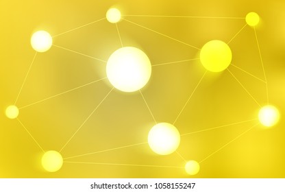 Light Yellow vector cover with spots, lines. Decorative design in abstract style with triangle structure. Pattern can be used for ads, leaflets.